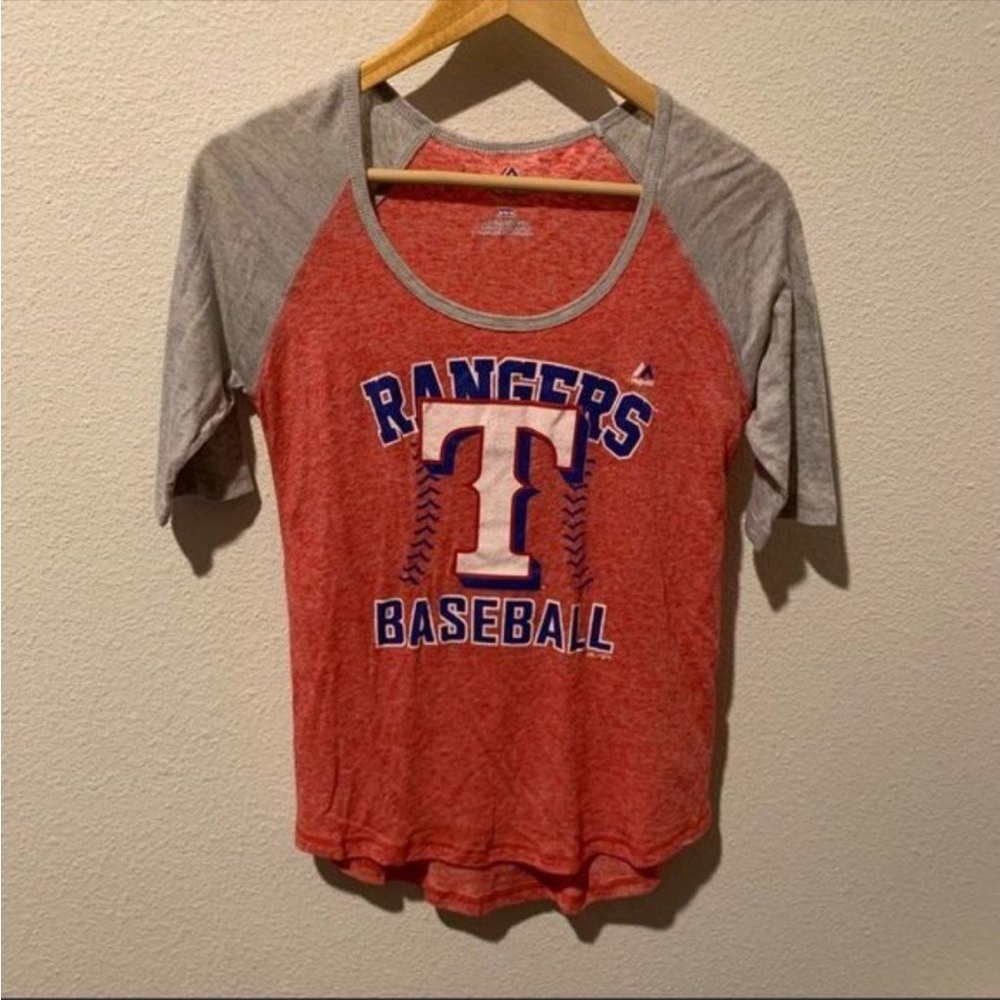 4/$24 Rangers Baseball Tee Size Medium - Picture 3 of 5